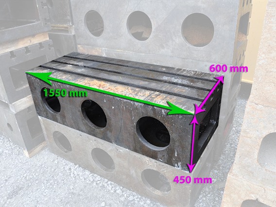 Clamping bloc 1550 x 600 x 450 mm