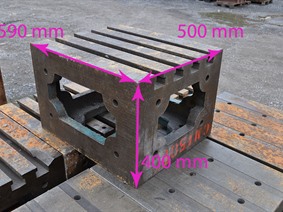 Clamping bloc 590 x 500 x 400 mm, Placas o mesas cúbicas y cuadradas