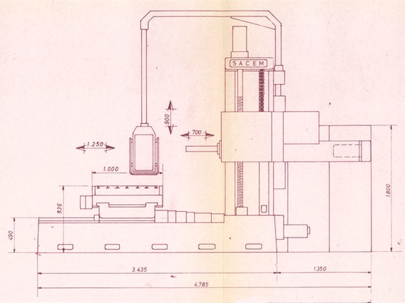 Sacem X: 900 - Y: 1250 - Z: 1600 mm CNC