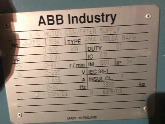 ABB 600 kW AC motor AMA 400L6A BAFH