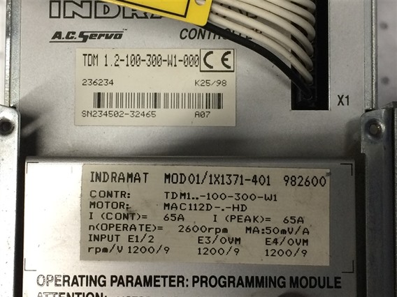 Indramat TDM 1.2-100-300-W1-000 (4)-A.C.Servo Controller