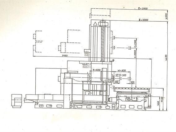 Tos WHN13 CNC X: 2000 - Y: 1250 - Z: 2000 mm CNC