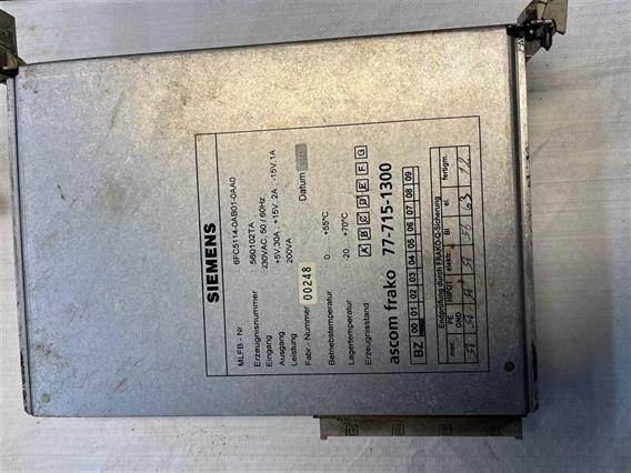 Siemens 6FC5114-0AB01-0AA0 POWER SUPPLY