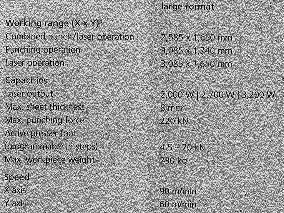 Trumpf punch/laser combi TC 6000L CNC