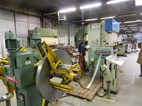 Dimeco decoil./ straight LVD punchpress + rollforming, Open gap presses