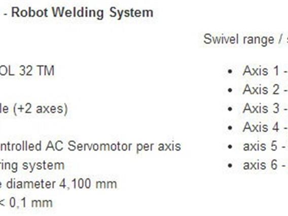 Cloos Romat 310 welding robot for big pieces