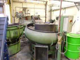 Rosler Rotofinish Deburring line + dryer, Polishing, Grinding & Tumbling Drums