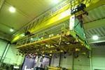 Fimec crane with magnetic plate hoist 15 ton x 12 500 mm