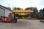 Fimec crane with magnetic plate hoist 15 ton x 12 500 mm