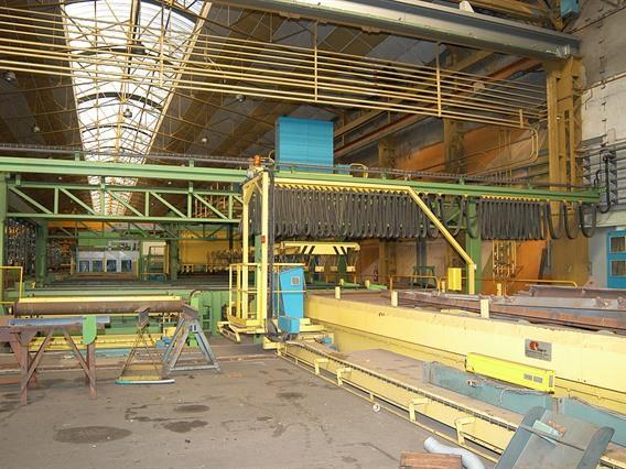 Fimec crane with magnetic plate hoist 15 ton x 12 500 mm