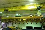 Fimec crane with magnetic plate hoist 15 ton x 12 500 mm