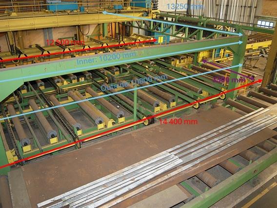 Fimec crane with magnetic plate hoist 15 ton x 12 500 mm