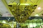 Fimec crane with magnetic plate hoist 15 ton x 12 500 mm