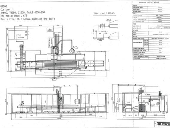 Kiheung U1000 X: 4500 - Y: 1250 - Z: 1600mm CNC